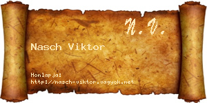 Nasch Viktor névjegykártya